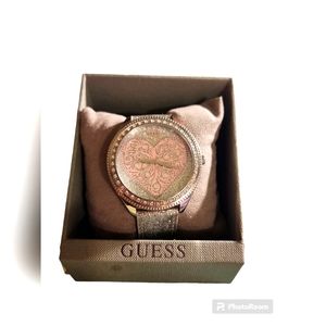 Guess Women's Glittery Heart Watch